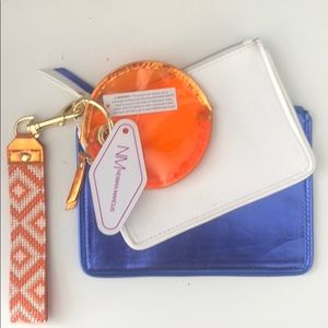 Neiman Marcus Pouch Set with Keyring Wristlet